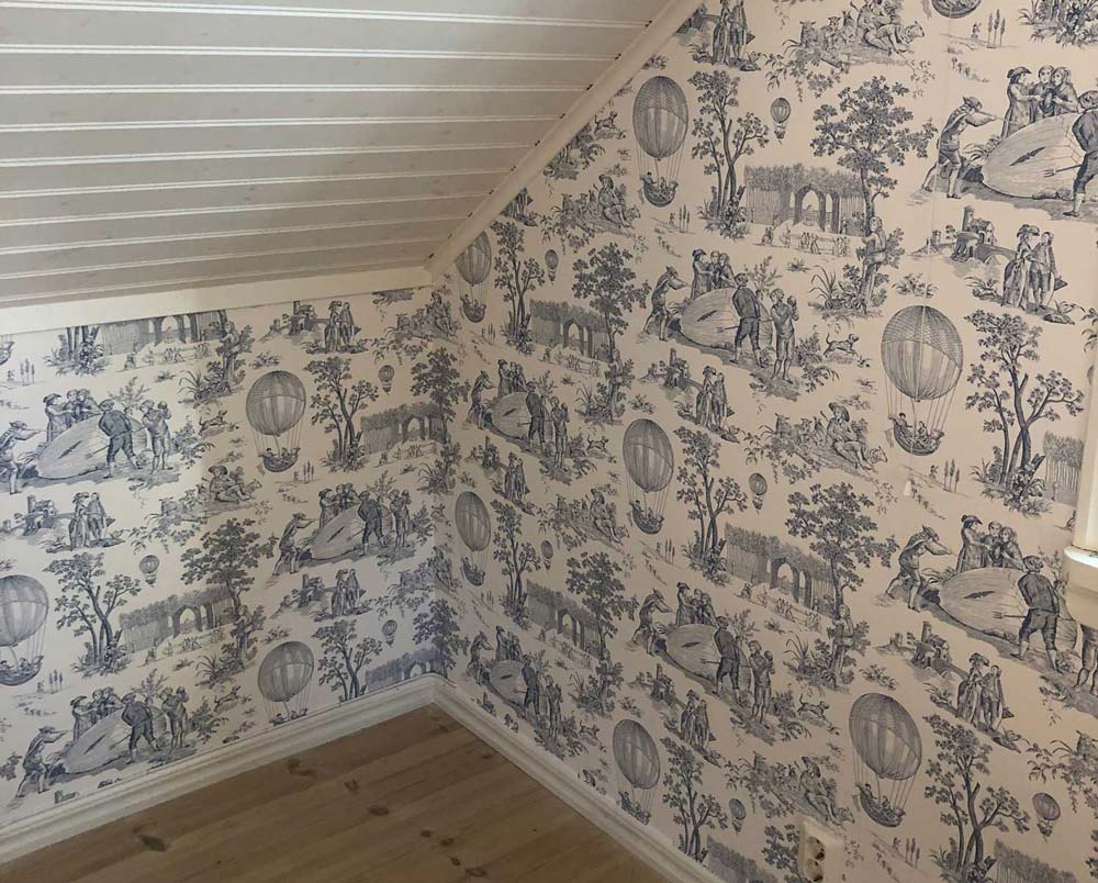 Tapetsering i ett sovrum